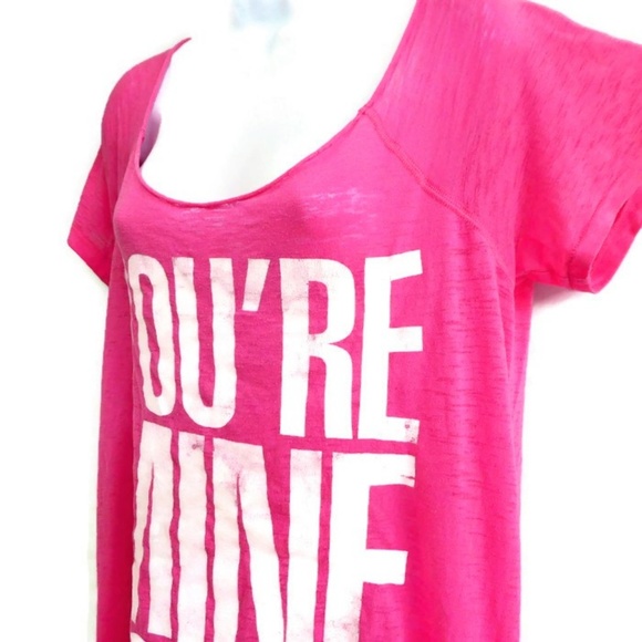 Pink Victoria's Secret Pink Sleep Tee Shirt Graphic T-Shirt You're Mine M - Picture 3 of 7